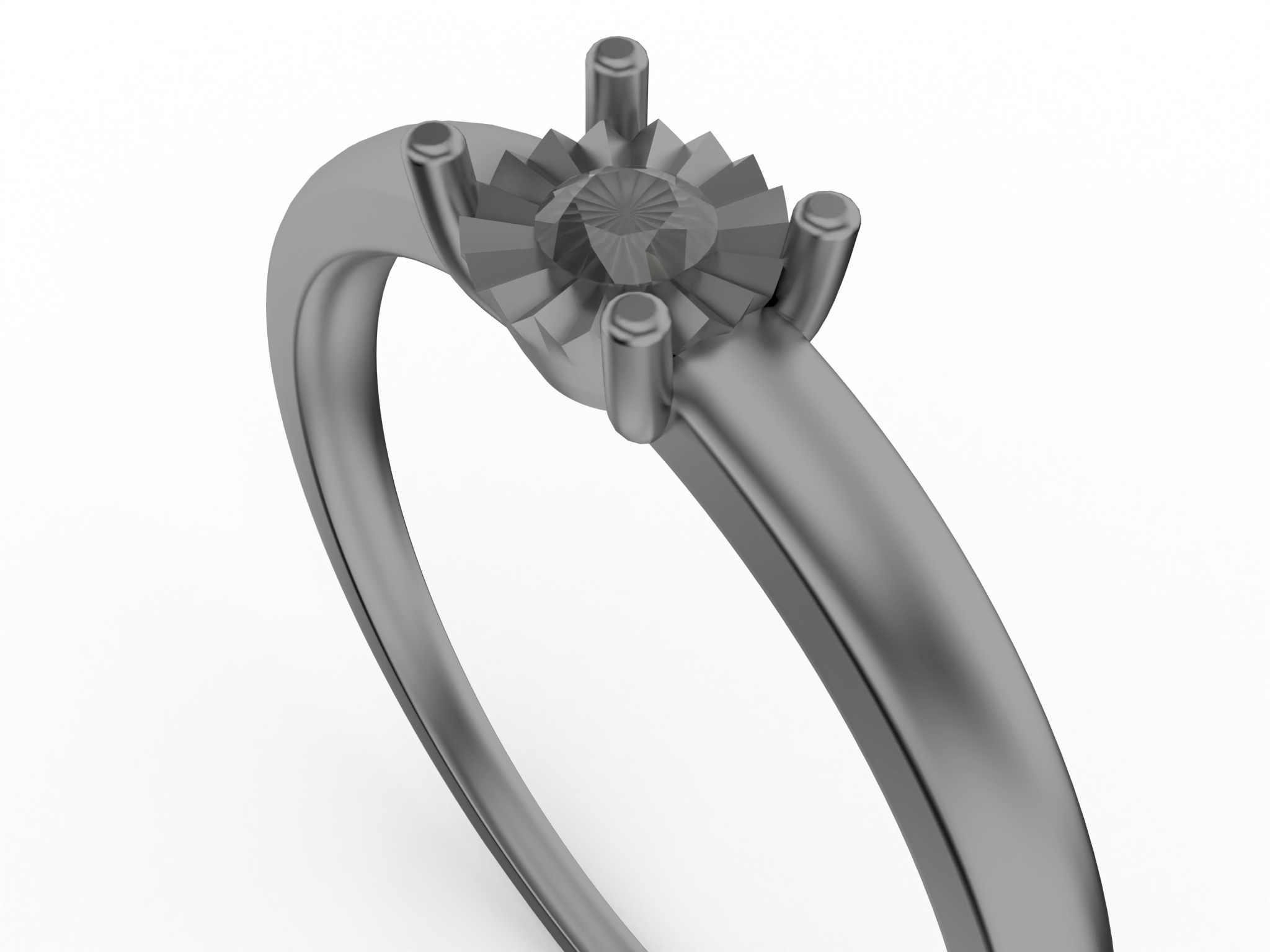 Illusion Setting Solitaire Ring 3D print model_10
