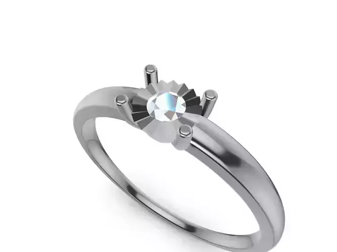 Illusion Setting Solitaire Ring 3D print model