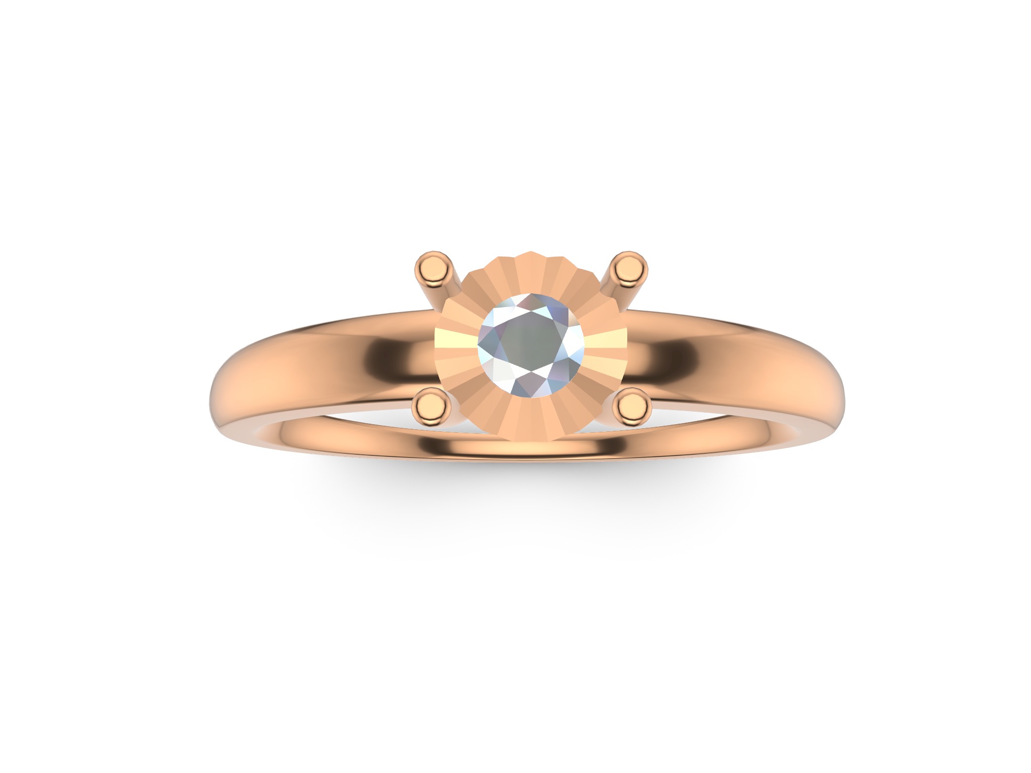Illusion Setting Solitaire Ring 3D print model_7