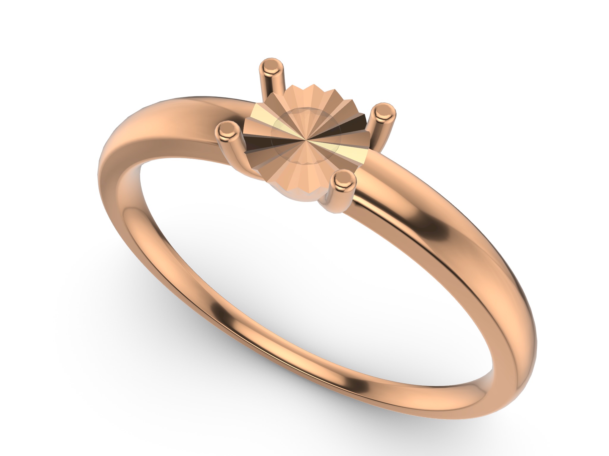 Illusion Setting Solitaire Ring 3D print model_8