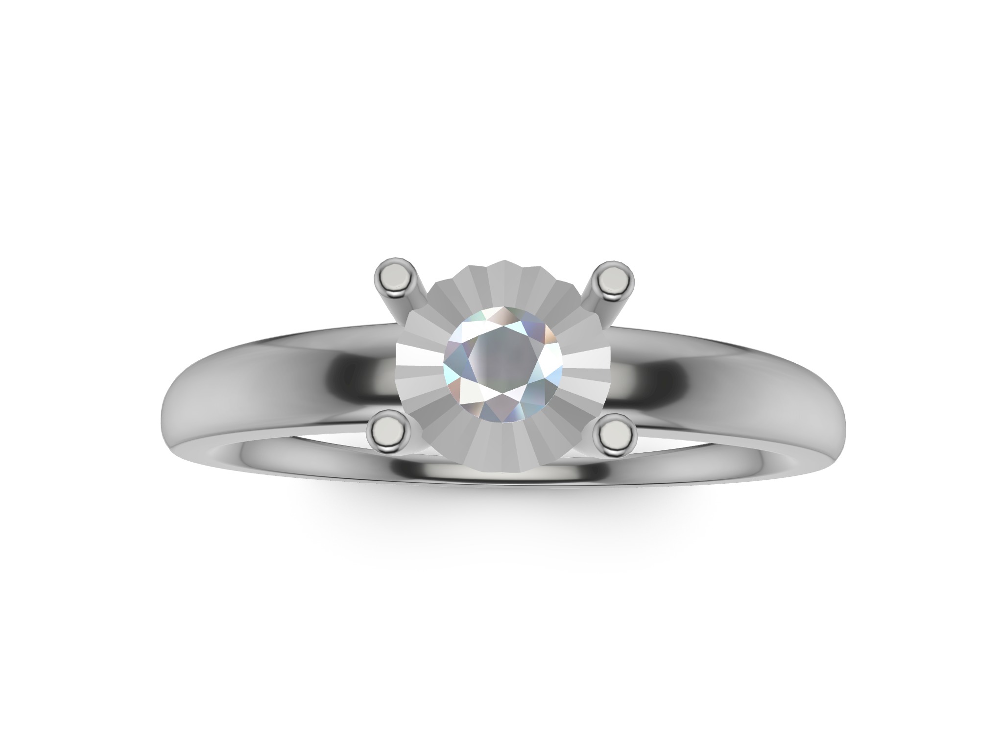 Illusion Setting Solitaire Ring 3D print model_2