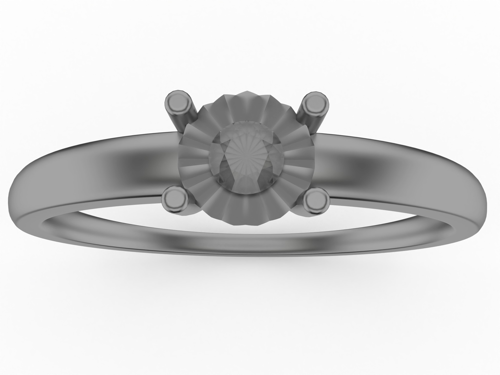 Illusion Setting Solitaire Ring 3D print model_9