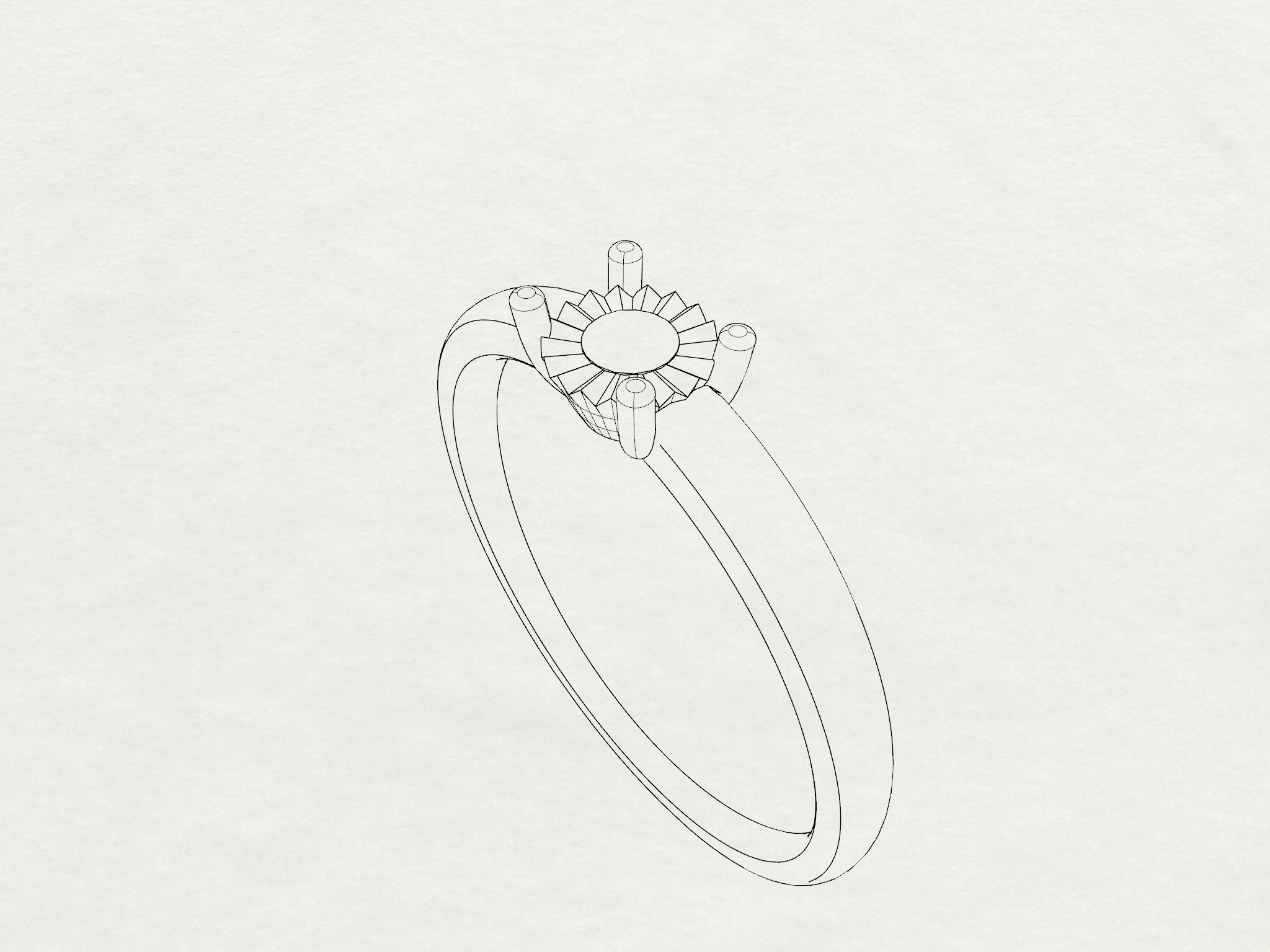 Illusion Setting Solitaire Ring 3D print model_11