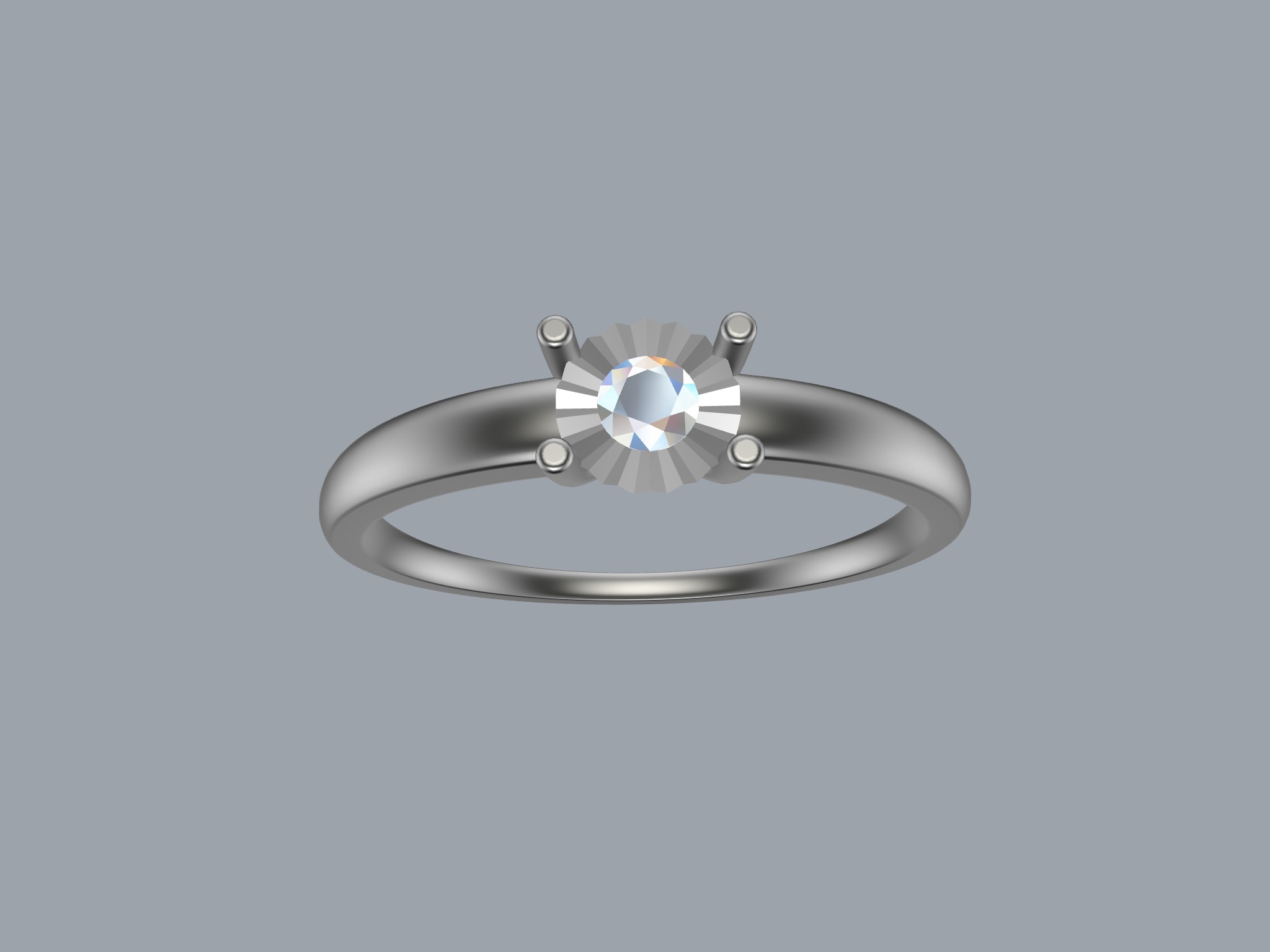 Illusion Setting Solitaire Ring 3D print model_12