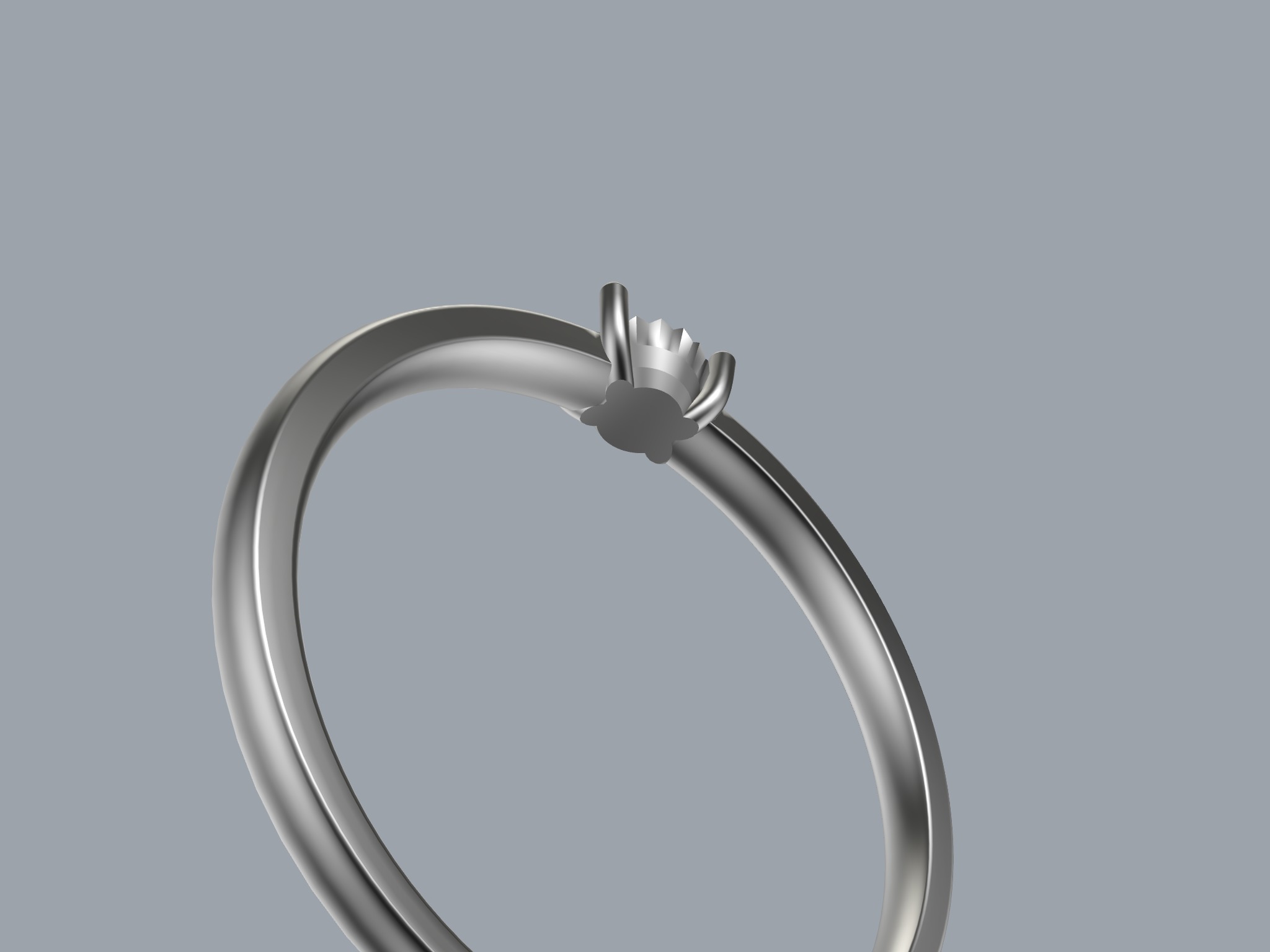 Illusion Setting Solitaire Ring 3D print model_16
