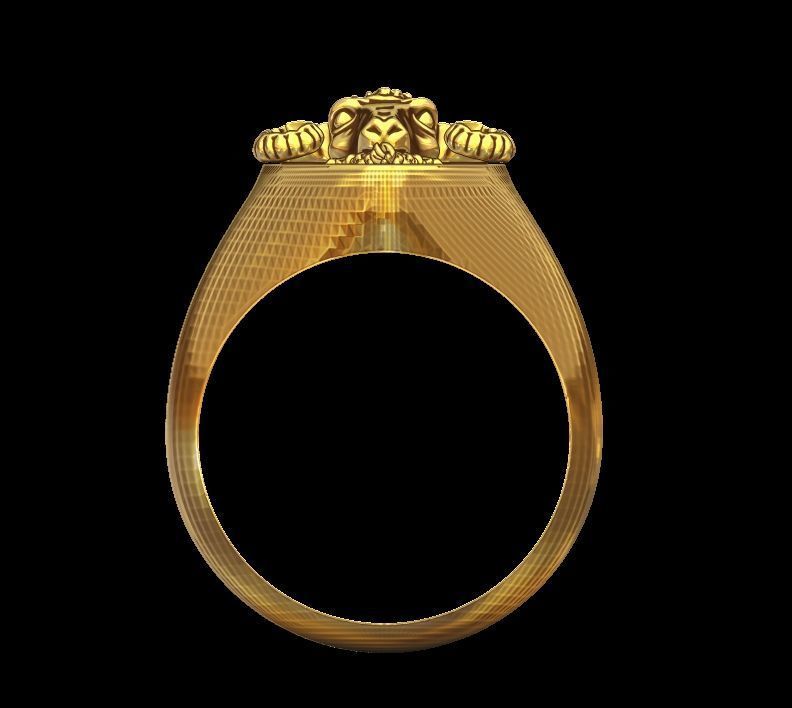 Ram Head Ring 3D print model_5