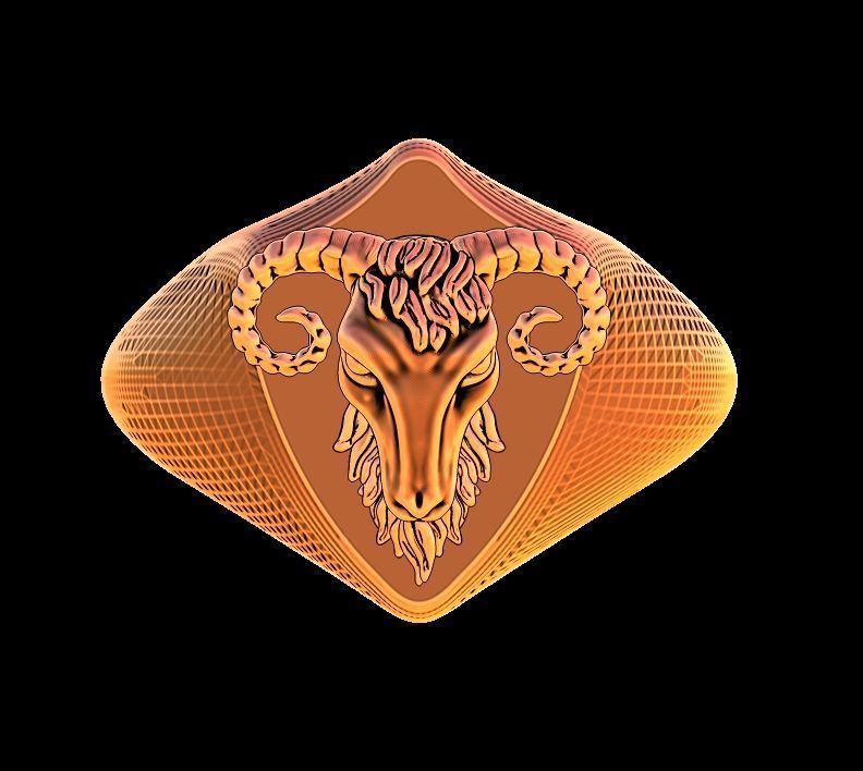 Ram Head Ring 3D print model_8