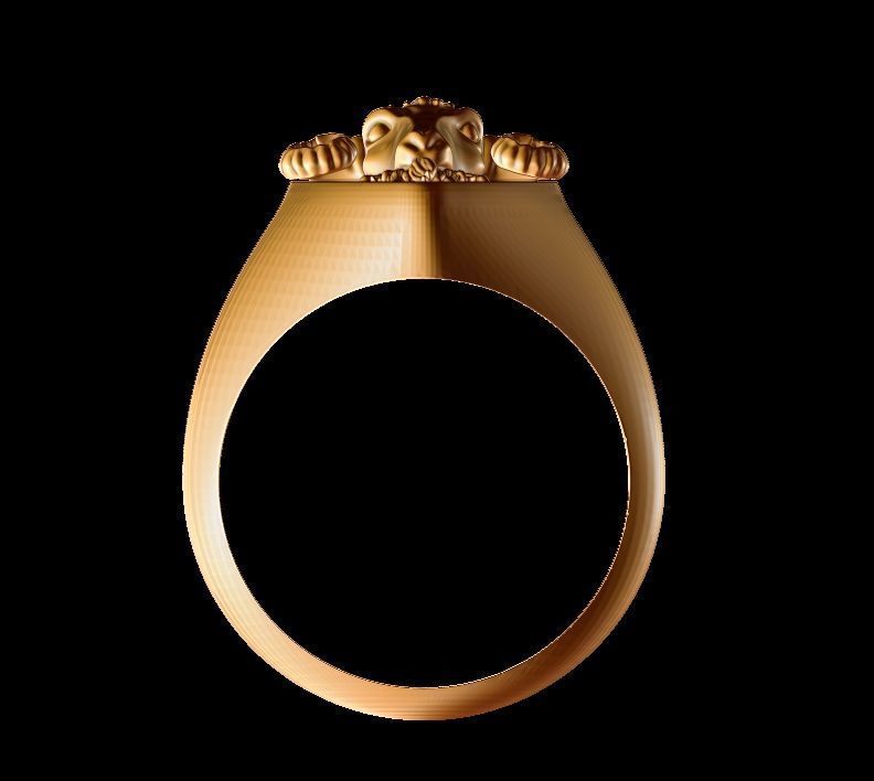 Ram Head Ring 3D print model_2