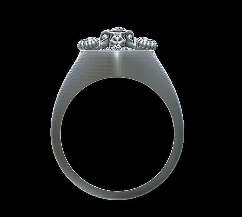 Ram Head Ring 3D print model_4