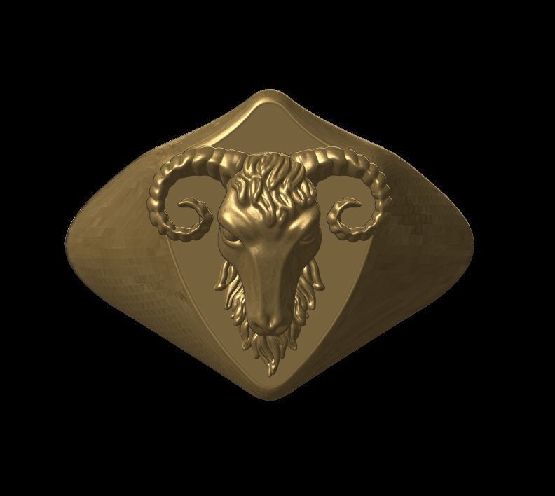 Ram Head Ring 3D print model_10