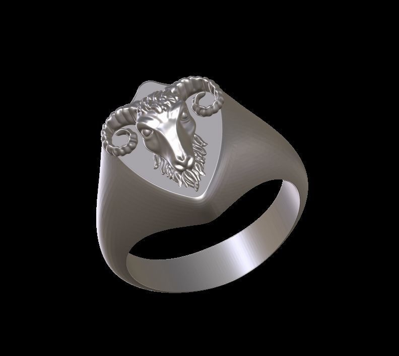 Ram Head Ring 3D print model_6