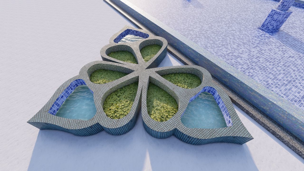 Octagonal Pool-Geometric Pool 3D model_19