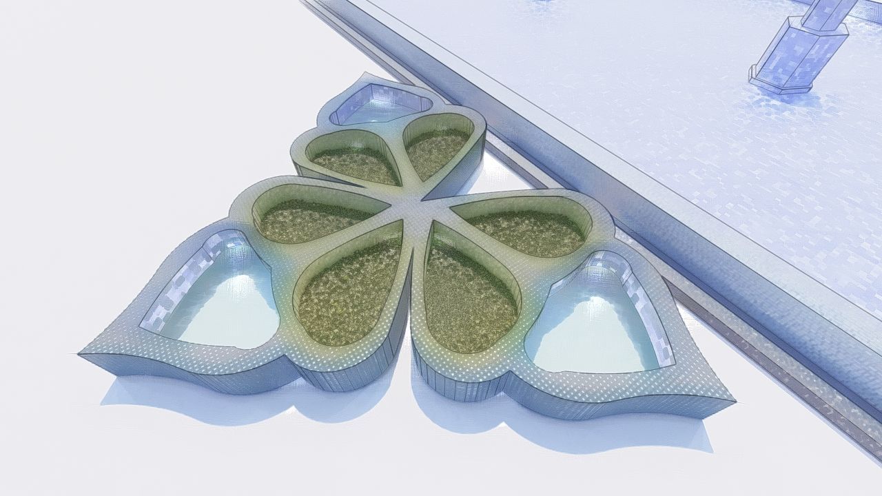 Octagonal Pool-Geometric Pool 3D model_12