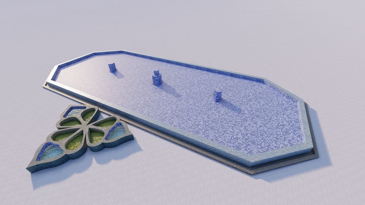 Octagonal Pool-Geometric Pool 3D model_4
