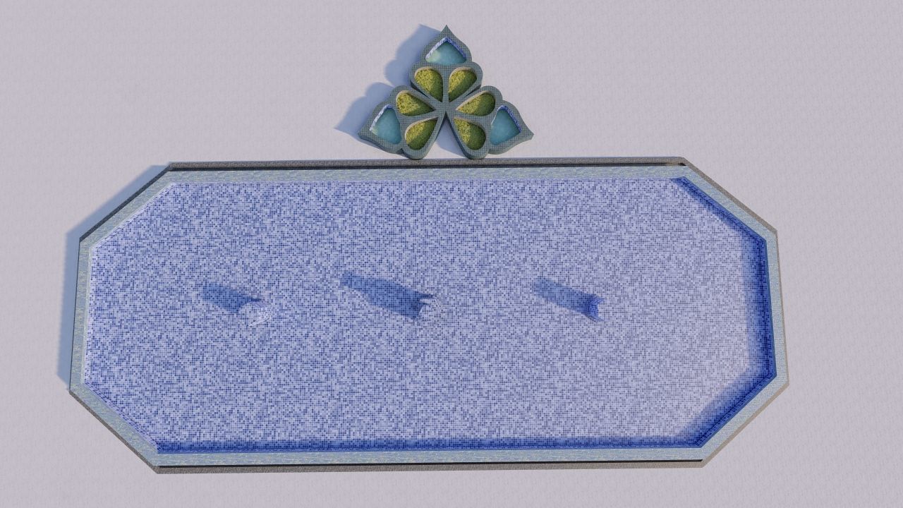 Octagonal Pool-Geometric Pool 3D model_2