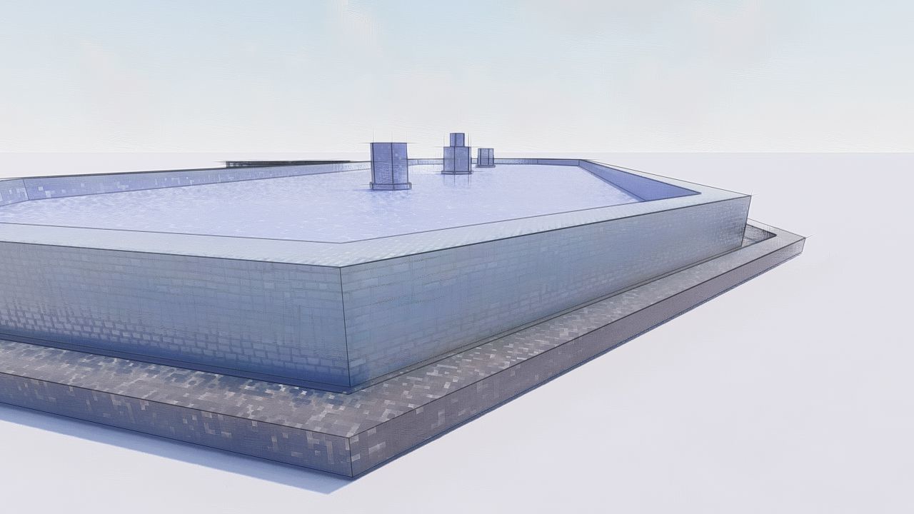 Octagonal Pool-Geometric Pool 3D model_16