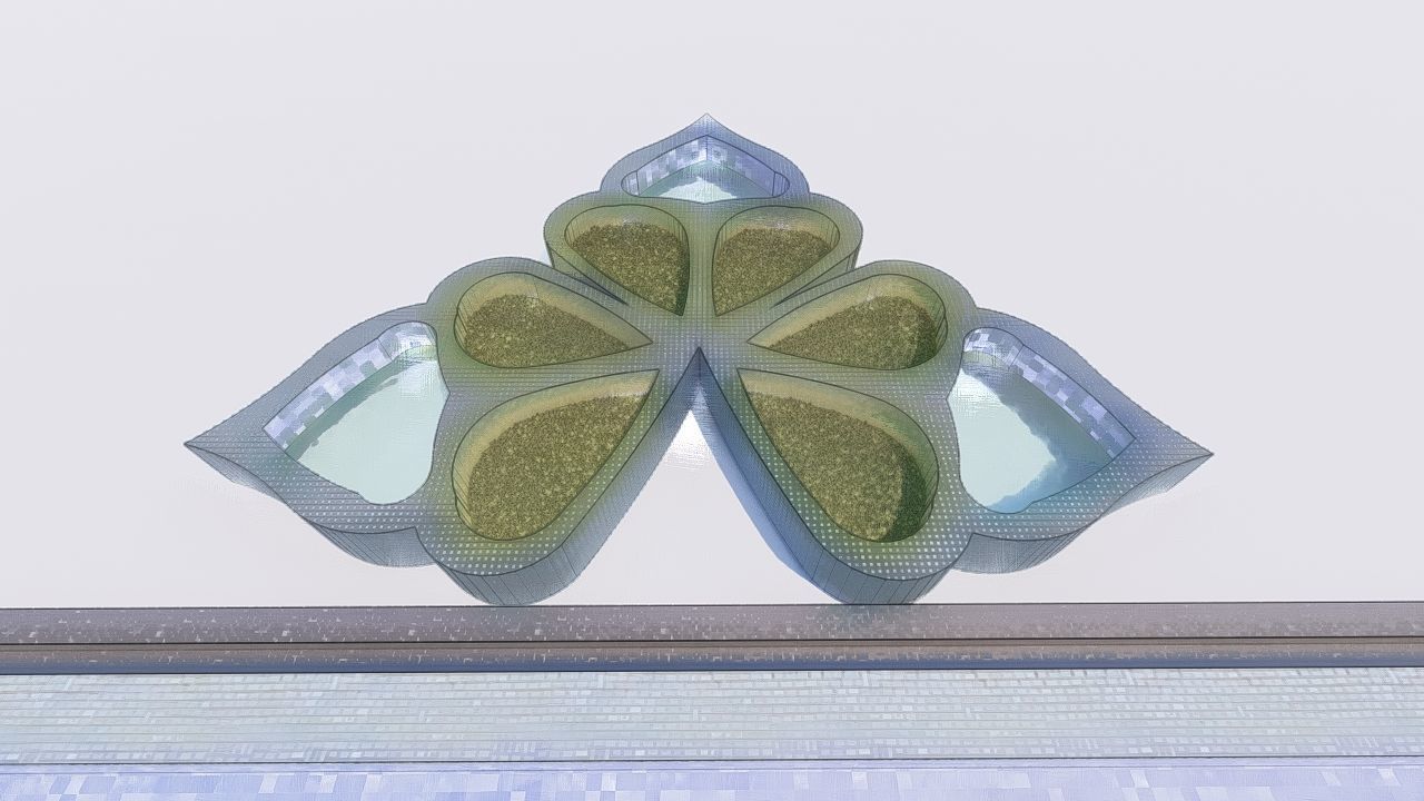 Octagonal Pool-Geometric Pool 3D model_13