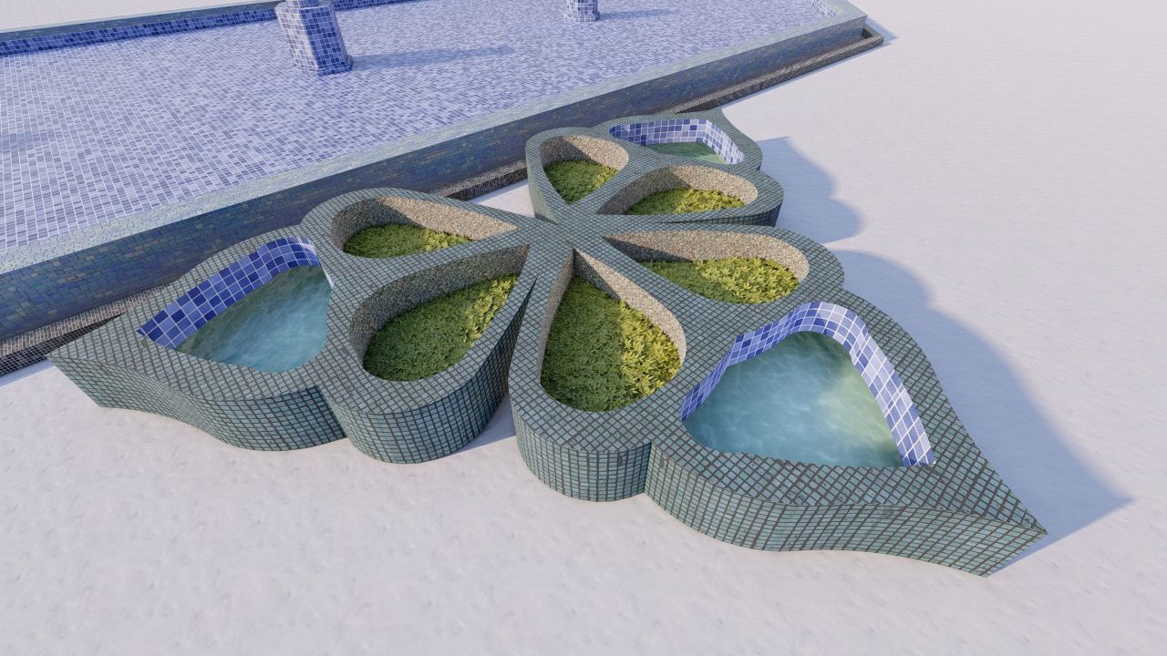 Octagonal Pool-Geometric Pool 3D model_1