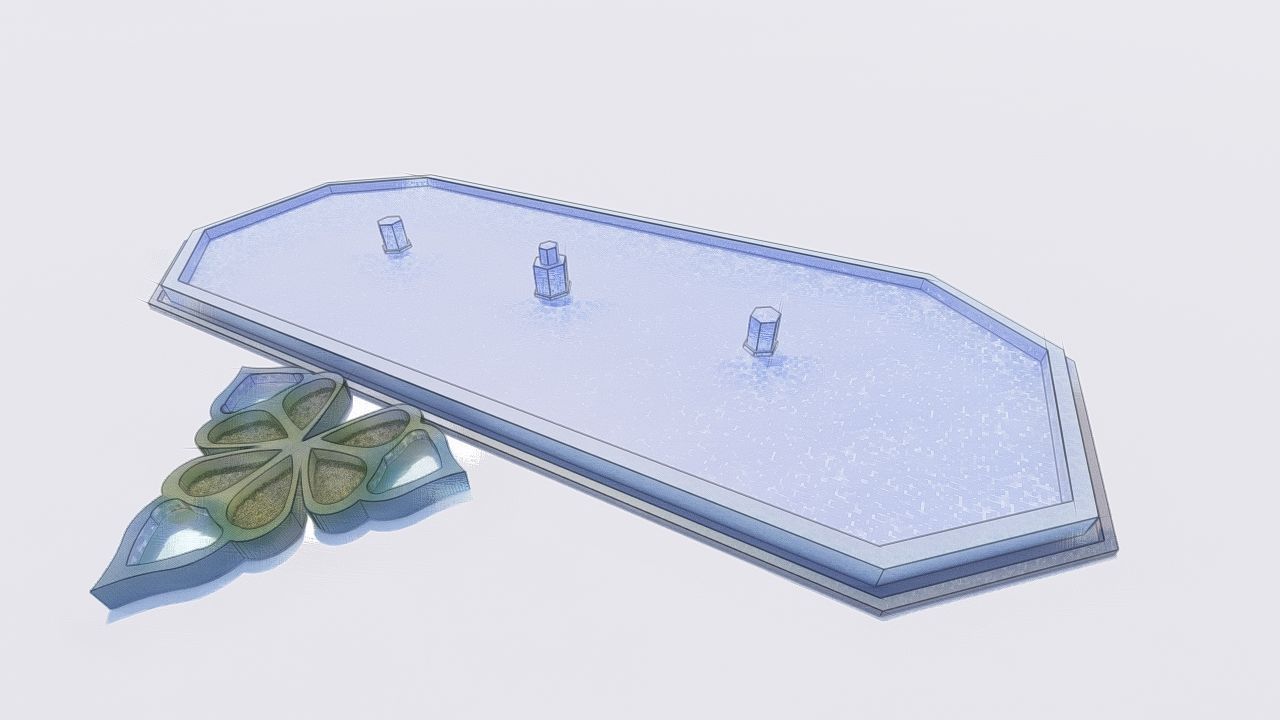 Octagonal Pool-Geometric Pool 3D model_5