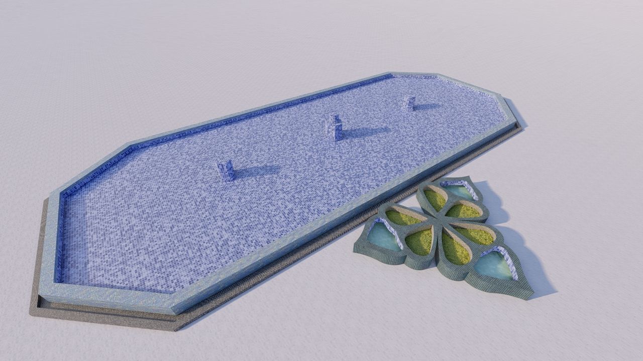 Octagonal Pool-Geometric Pool 3D model_7