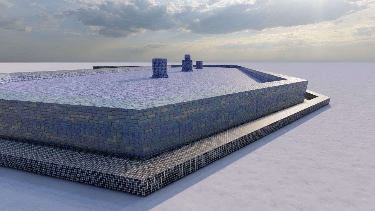 Octagonal Pool-Geometric Pool 3D model_9