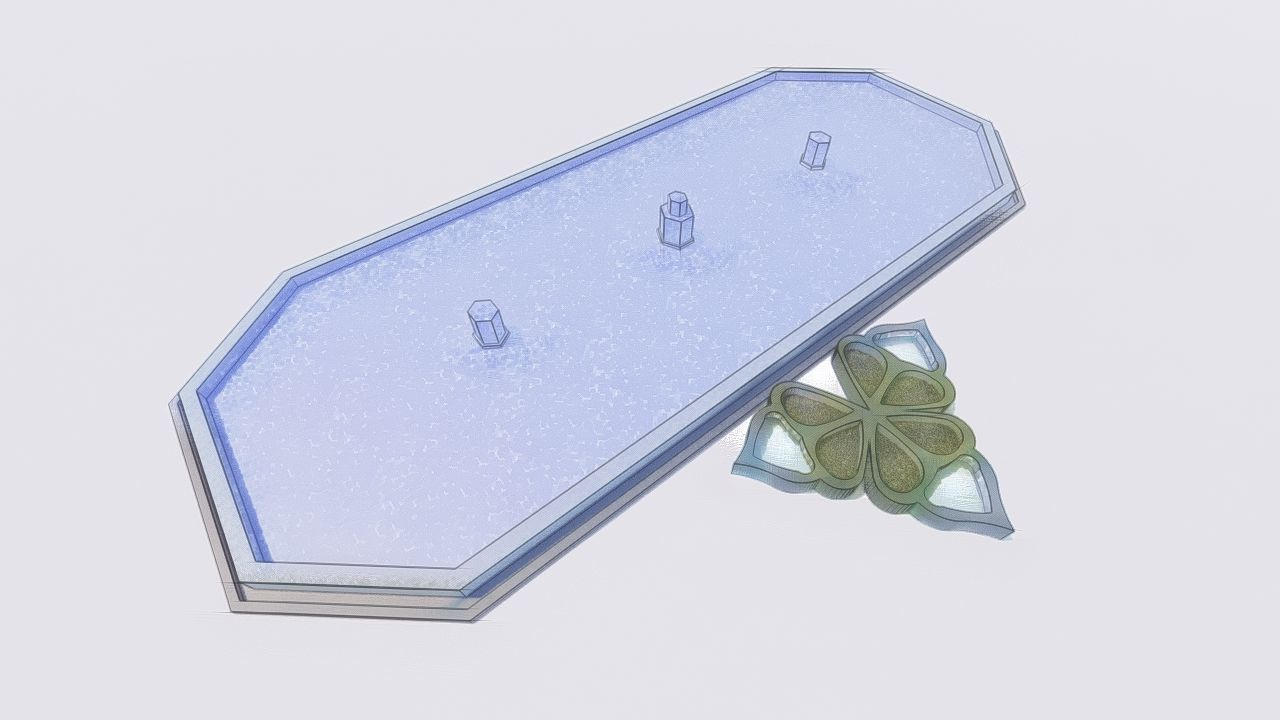 Octagonal Pool-Geometric Pool 3D model_6