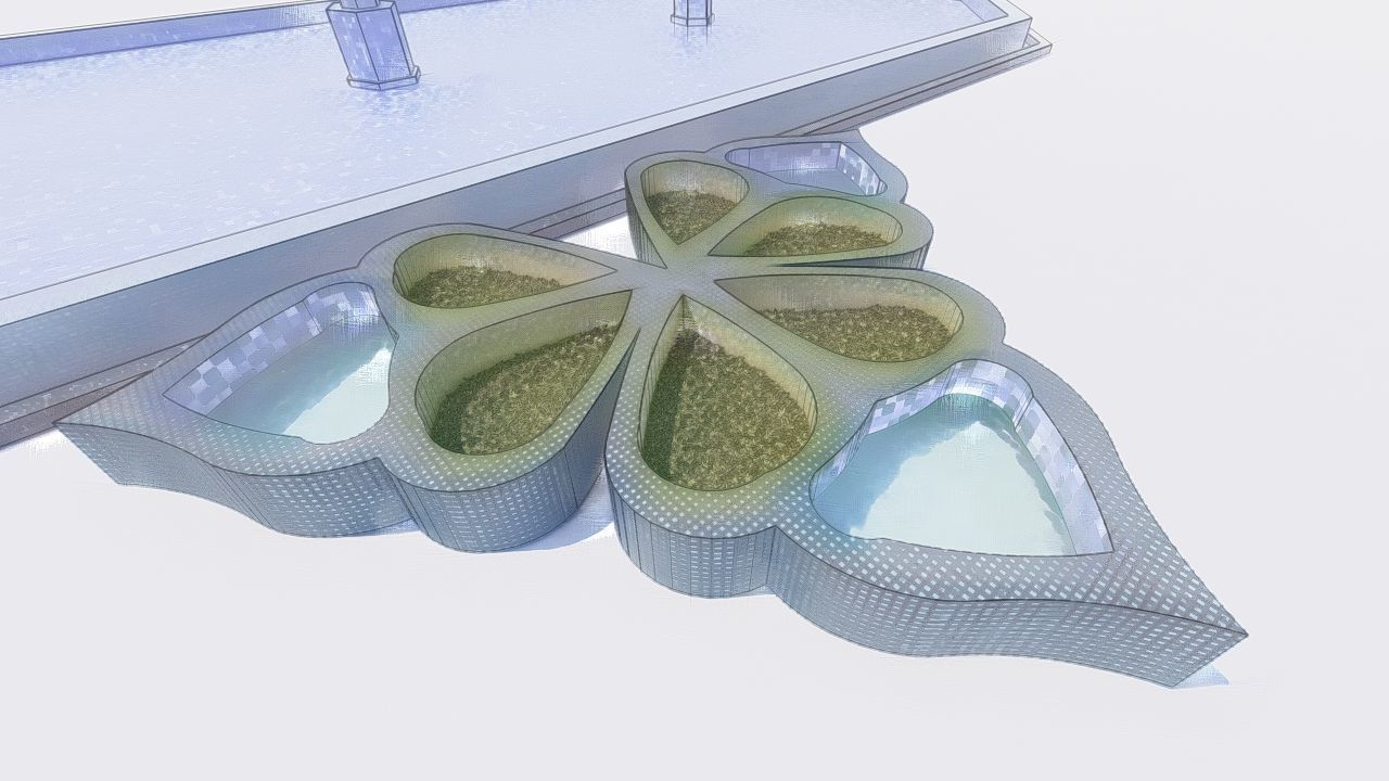 Octagonal Pool-Geometric Pool 3D model_11