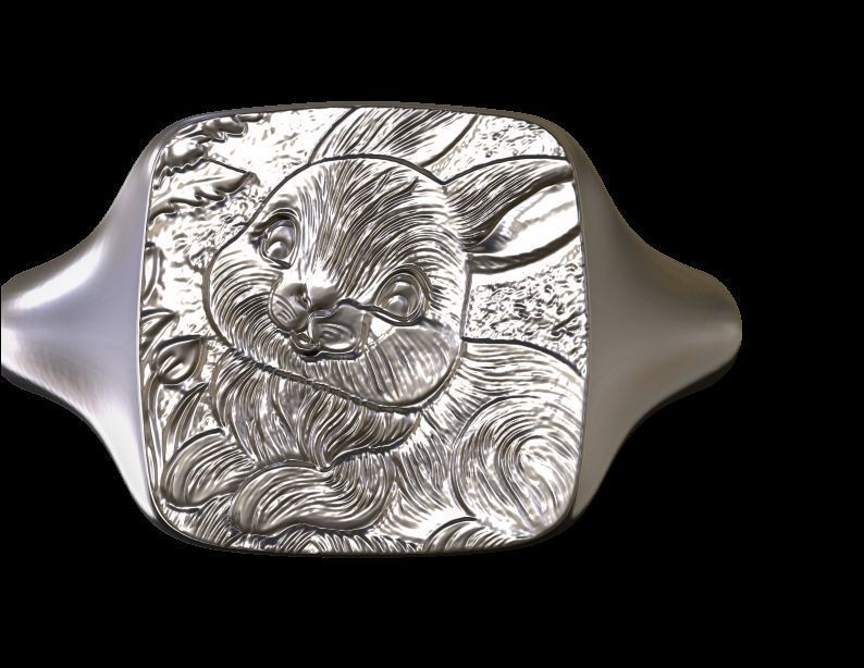 Cute Rabbit Ring 3D print model_1
