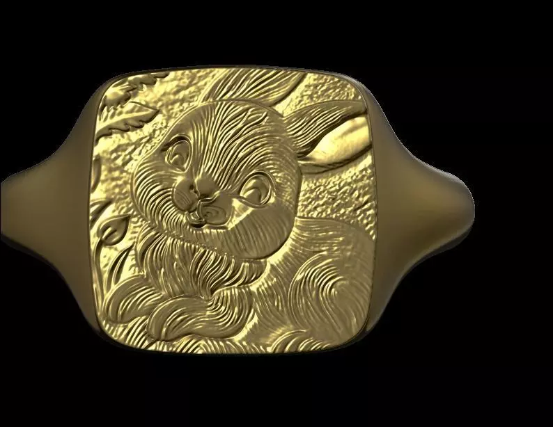 Cute Rabbit Ring 3D print model_0