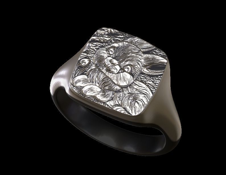 Cute Rabbit Ring 3D print model_8