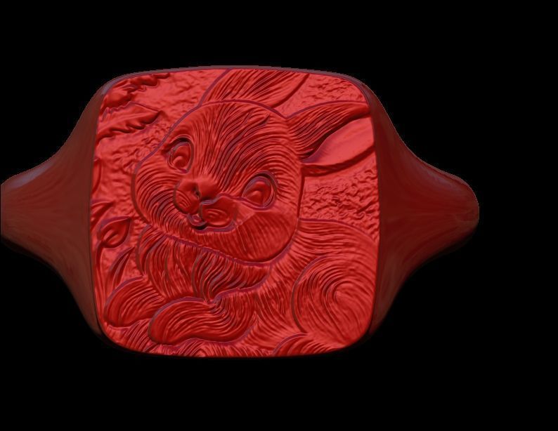 Cute Rabbit Ring 3D print model_3