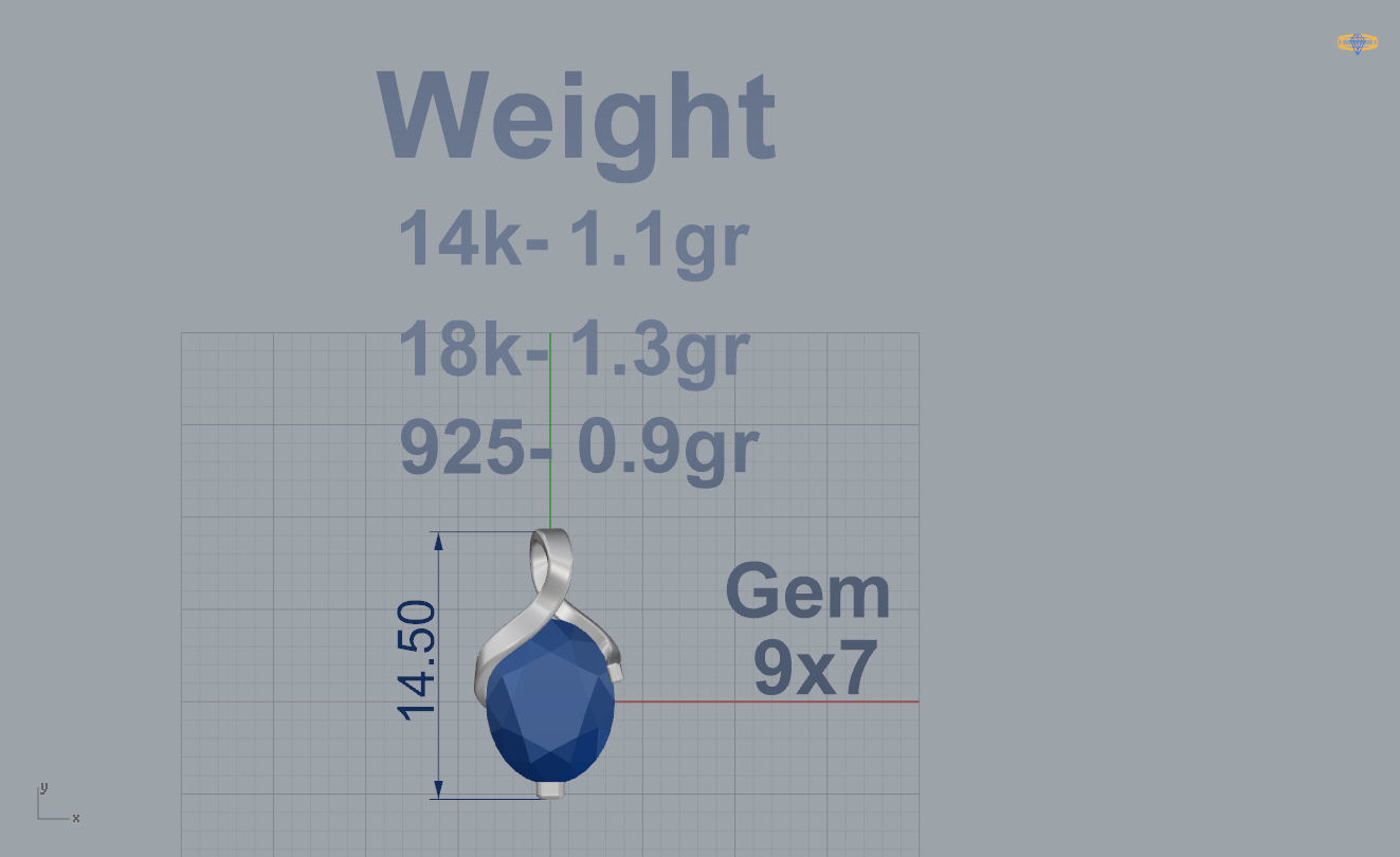 Pendant Twisted  3D print model_4
