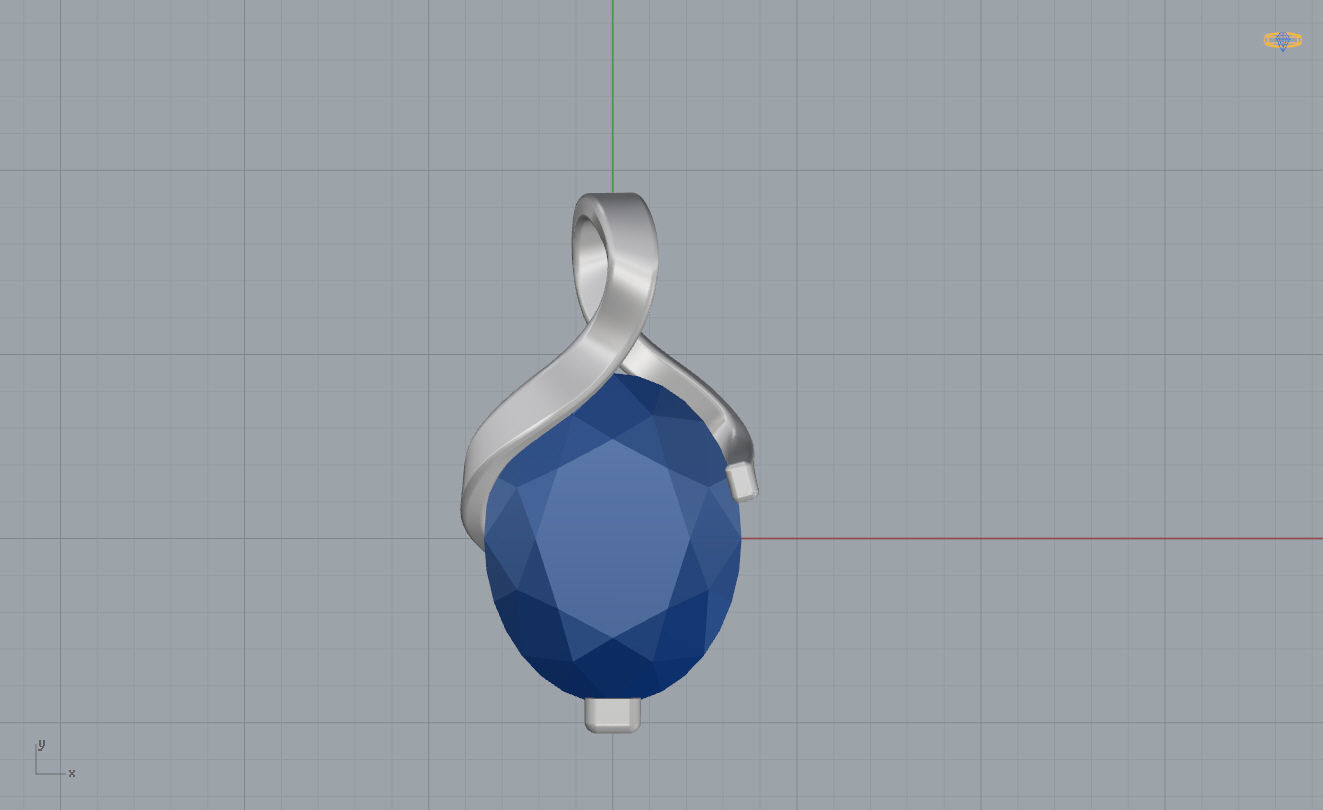 Pendant Twisted  3D print model_8