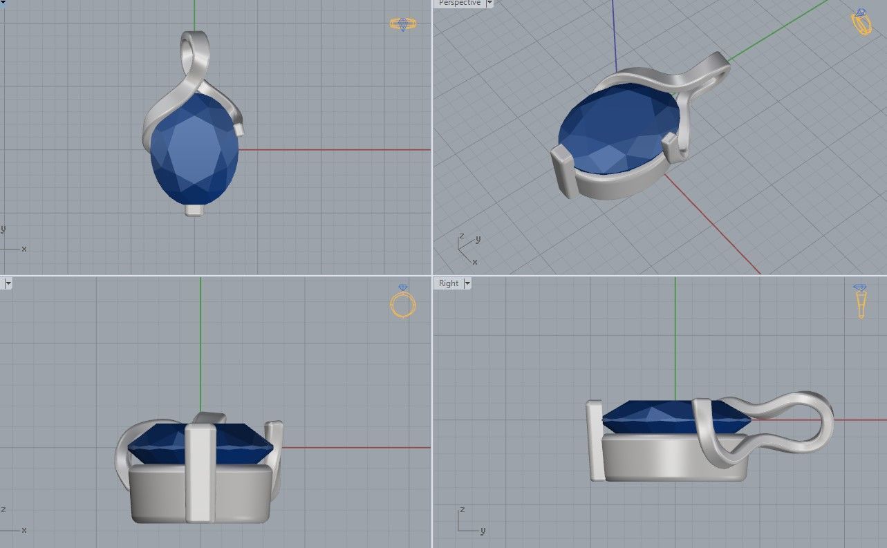 Pendant Twisted  3D print model_6