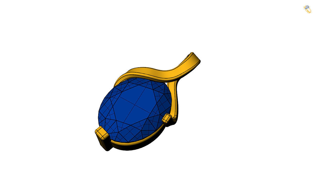 Pendant Twisted  3D print model_7