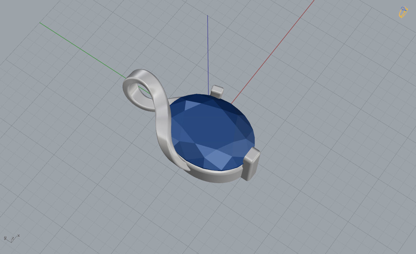 Pendant Twisted  3D print model_12