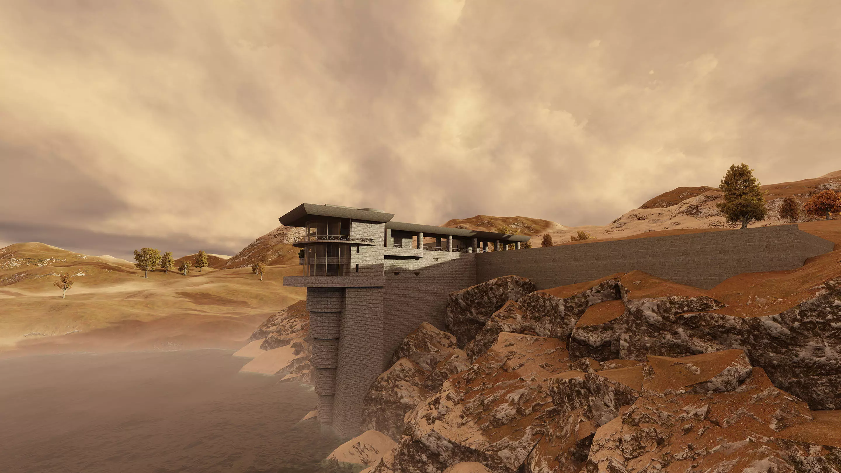 Cliffside Retreat- Modern Mountaintop- Elevated Living 3D model_0