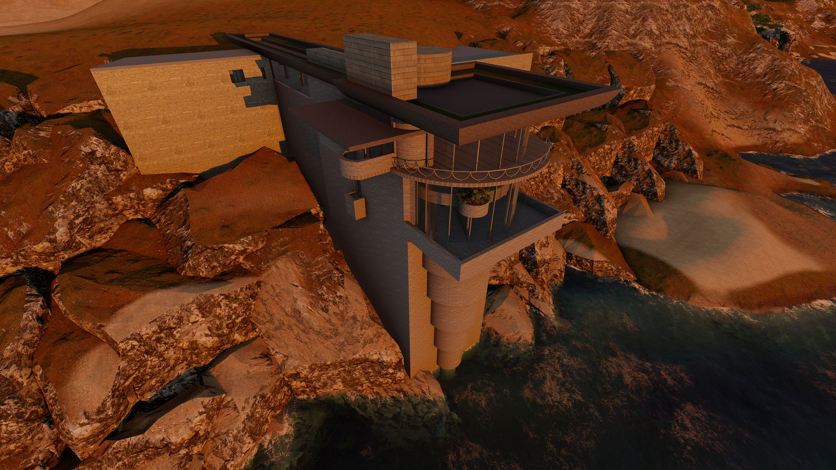 Cliffside Retreat- Modern Mountaintop- Elevated Living 3D model_15