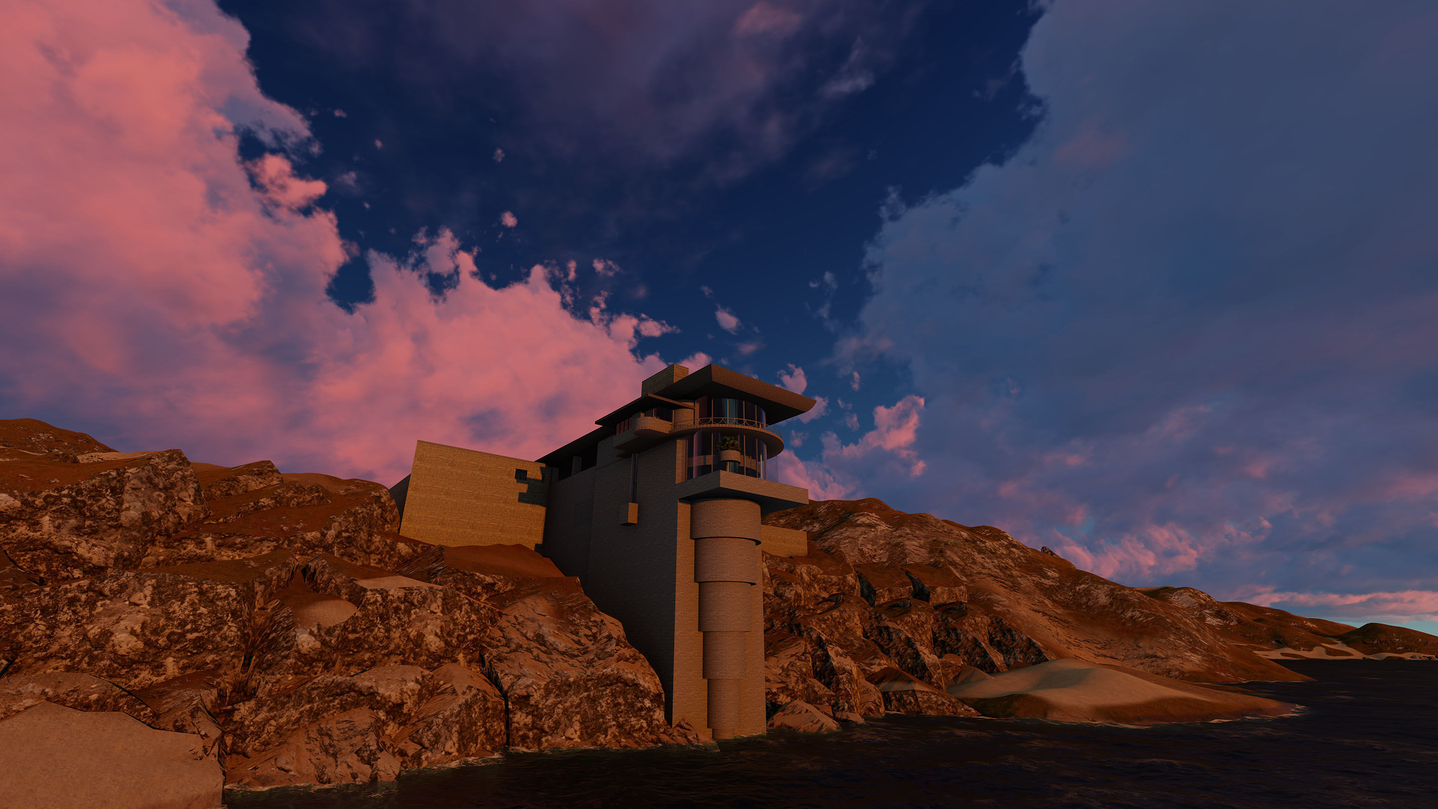 Cliffside Retreat- Modern Mountaintop- Elevated Living 3D model_8