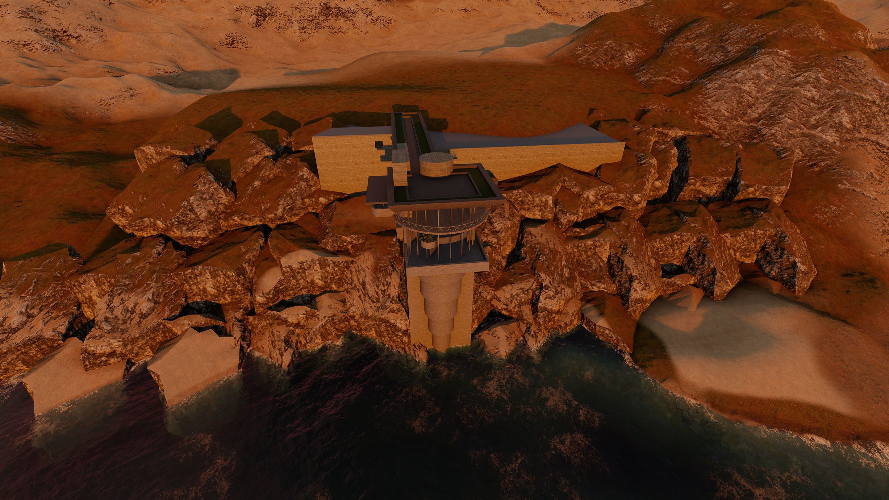 Cliffside Retreat- Modern Mountaintop- Elevated Living 3D model_16