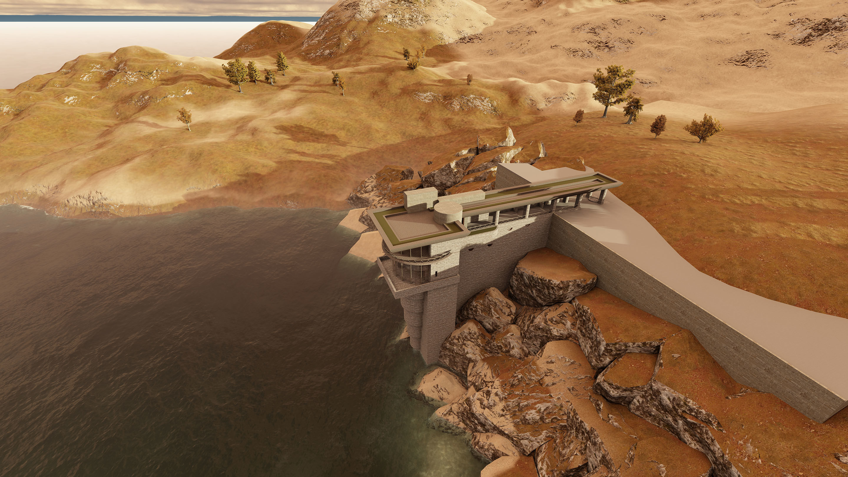 Cliffside Retreat- Modern Mountaintop- Elevated Living 3D model_1