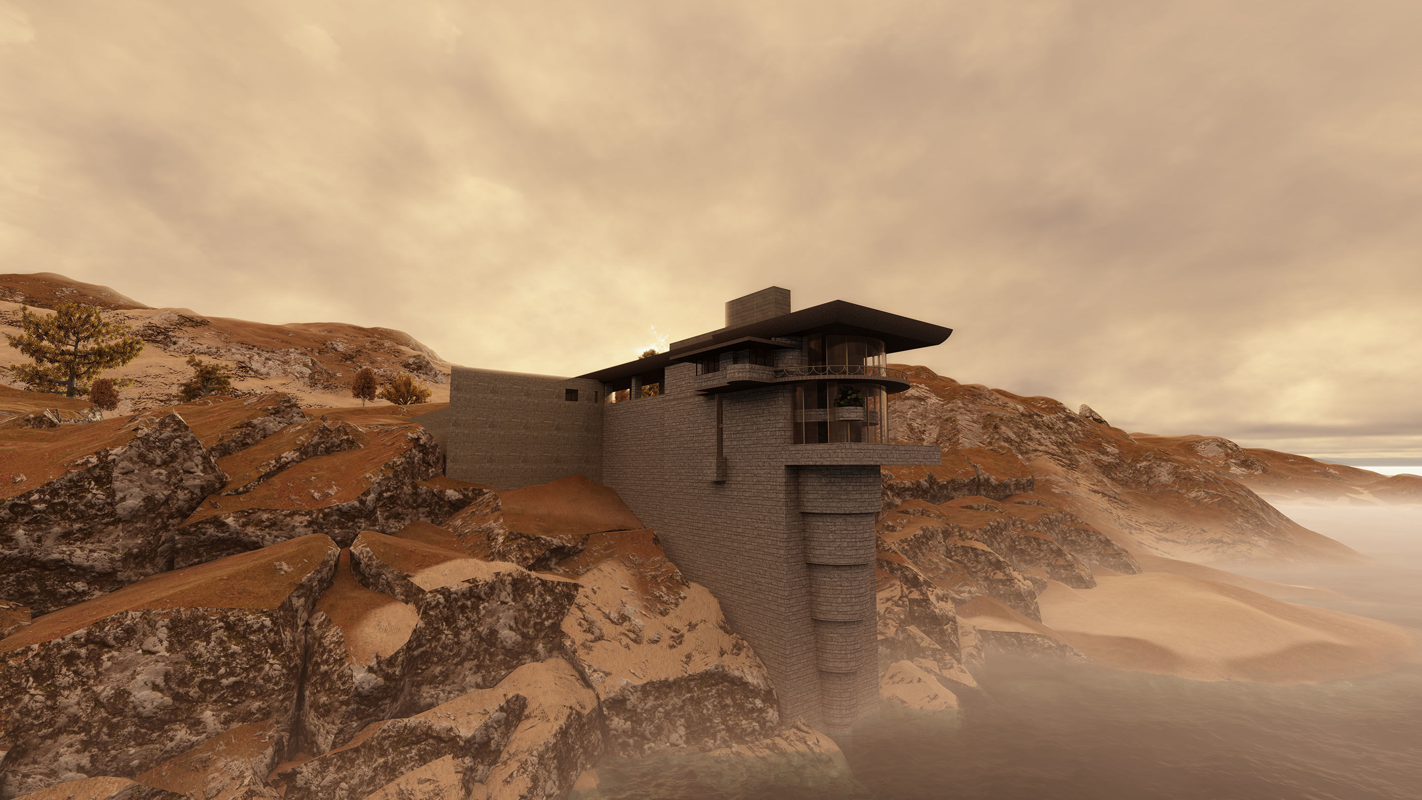 Cliffside Retreat- Modern Mountaintop- Elevated Living 3D model_4
