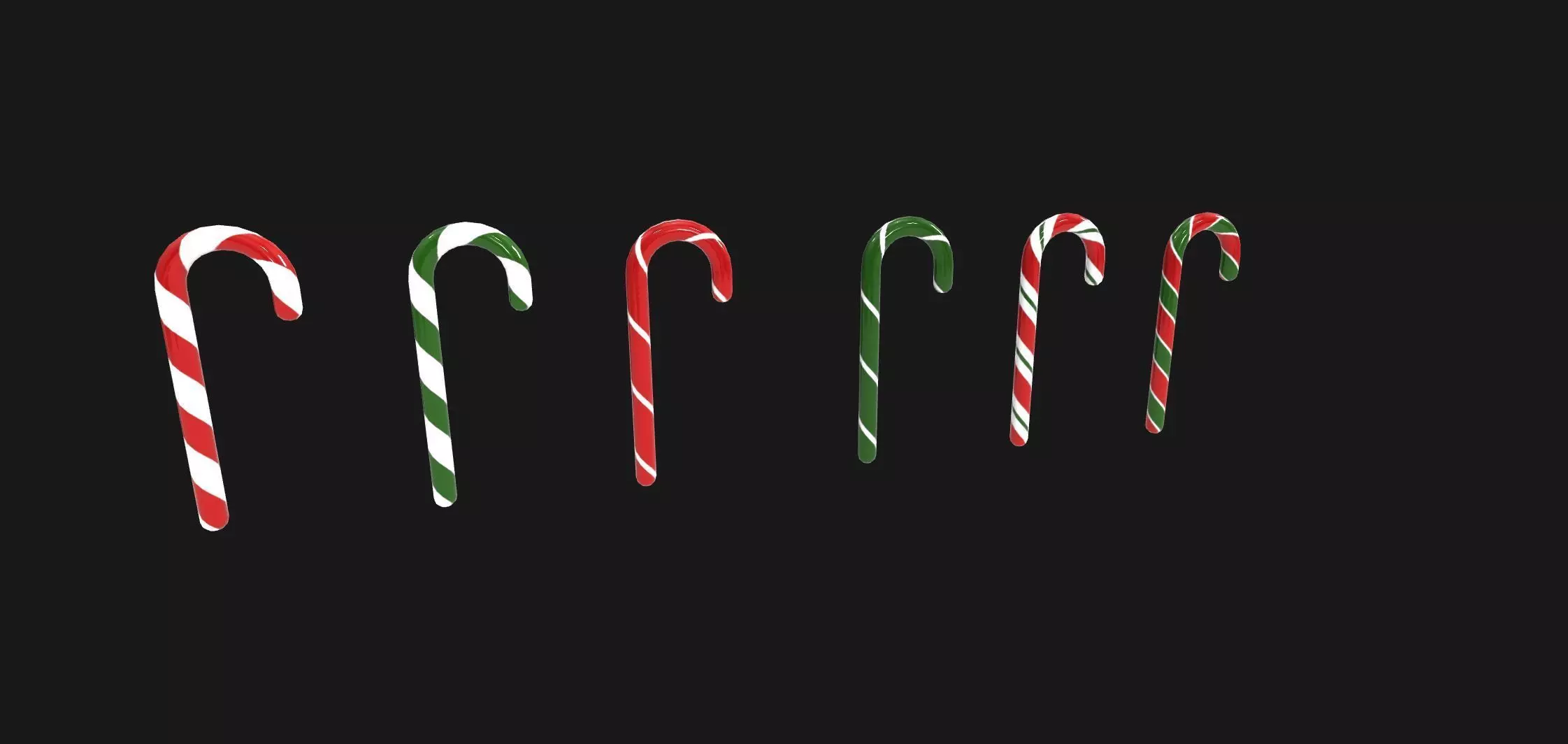 Free Christmas Candy Canes Free low-poly 3D model_0