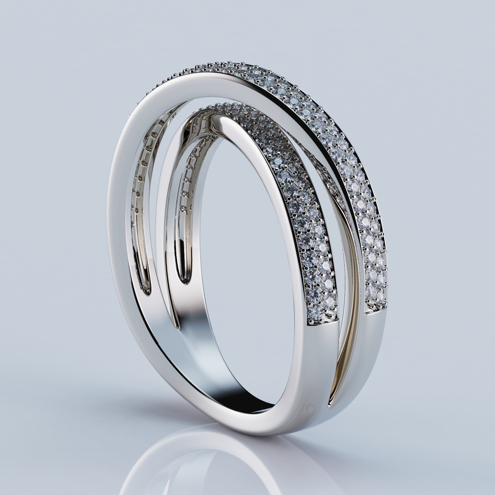 Diamonds Ring Style 3D print model_4