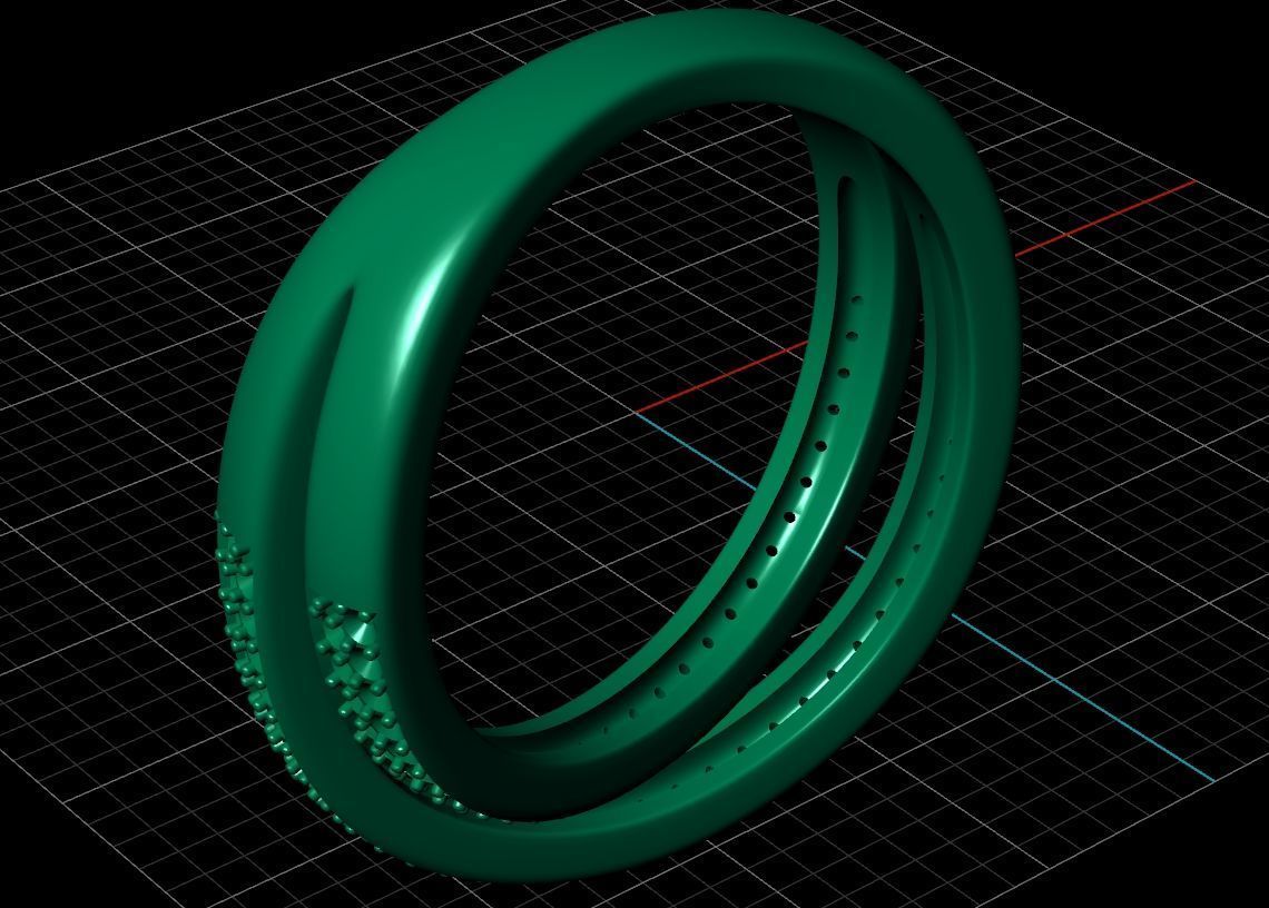 Diamonds Ring Style 3D print model_7