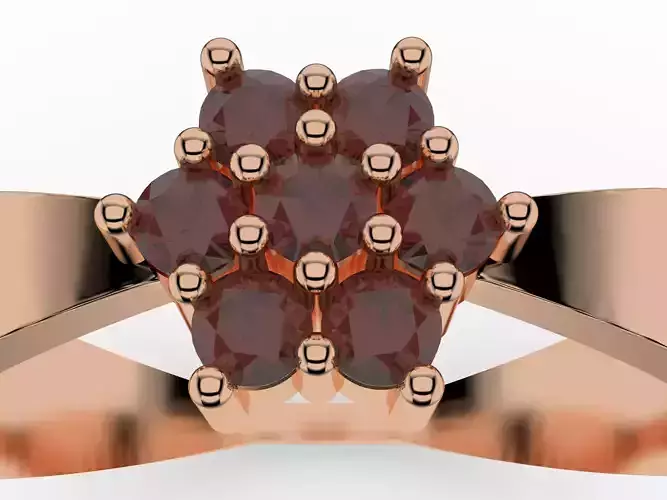 Cluster Engagement Ring 3D print model