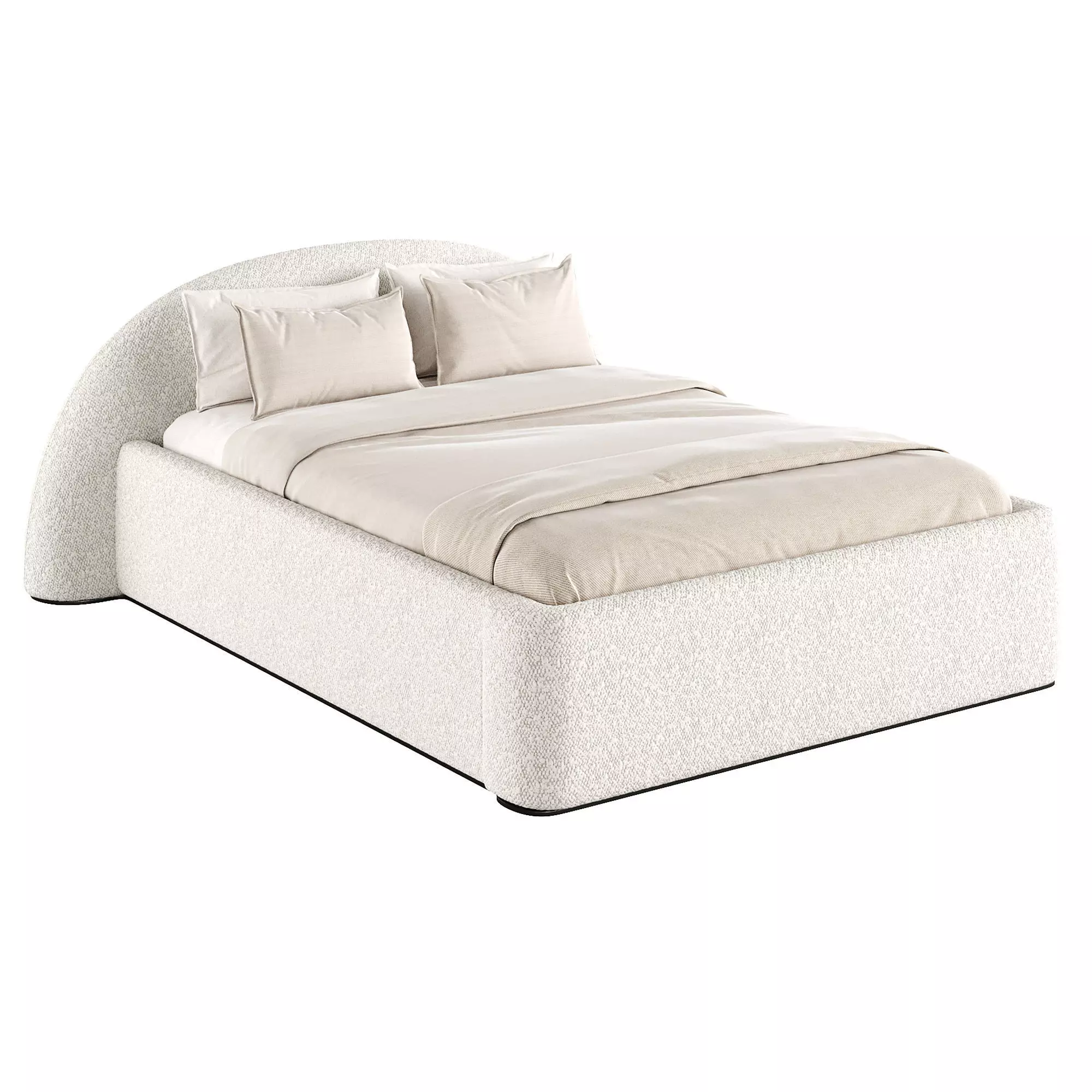 Quin Fabric Panel Bed Free 3D model