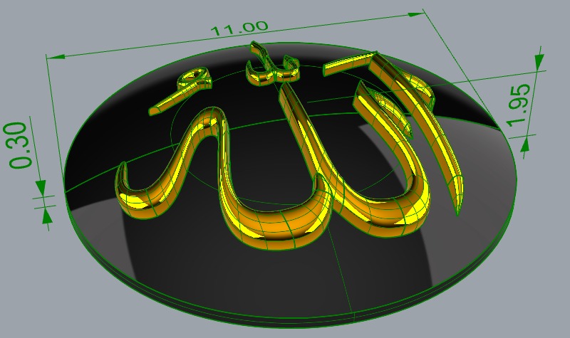 Allah-11cm 3D print model_2