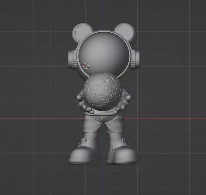 An astronaut holds a moon in his hand 3D print model_0