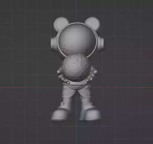 An astronaut holds a moon in his hand